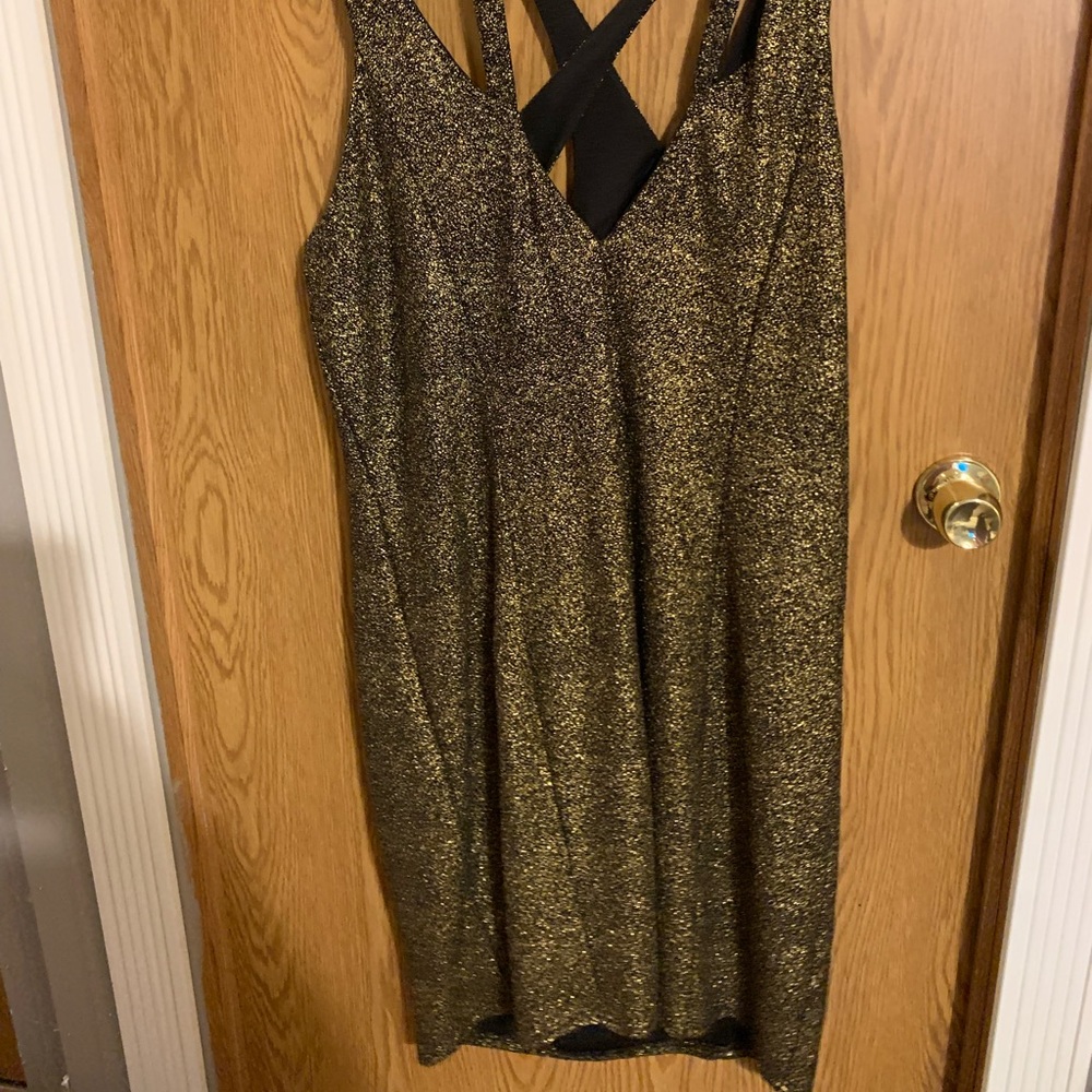 Black and gold sparkle dress